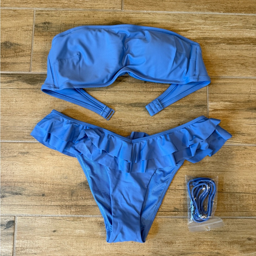 Aerie Light Blue Swimwear Med